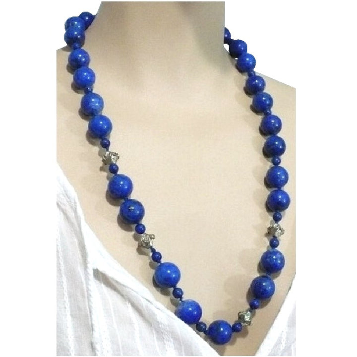 1970s Lapis Lazuli Silver Necklace