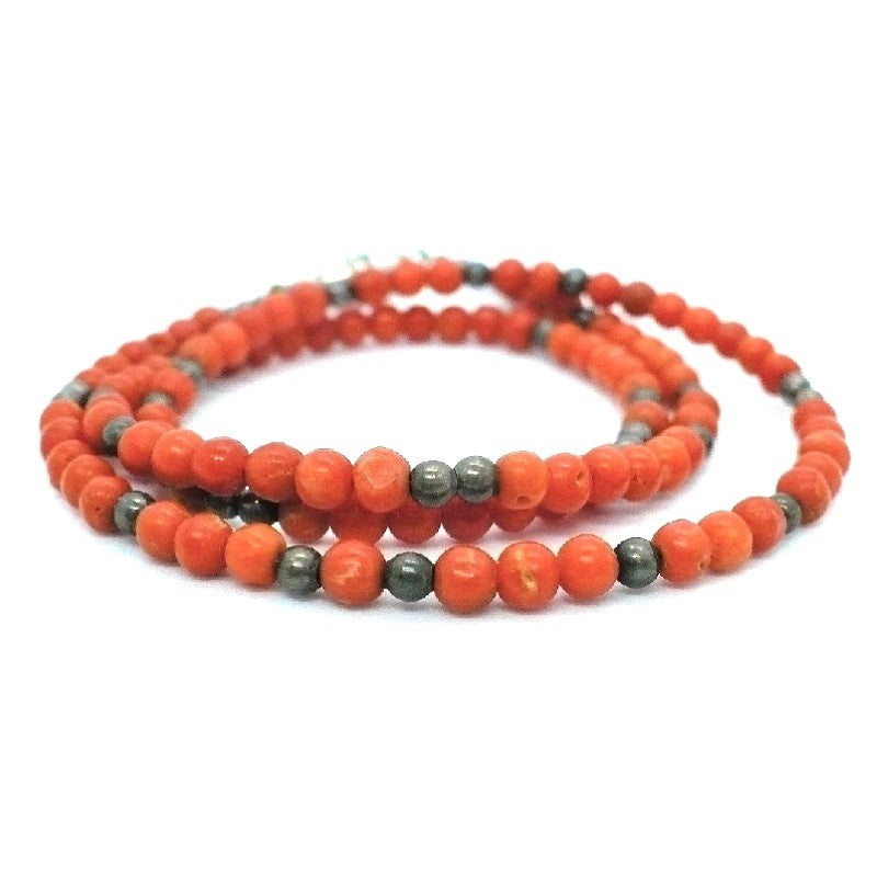 1970s Coral & Hematite Necklace