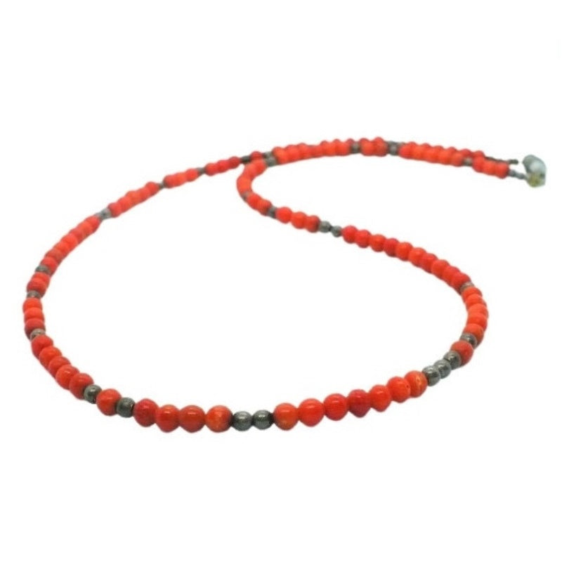 1970s Coral & Hematite Necklace