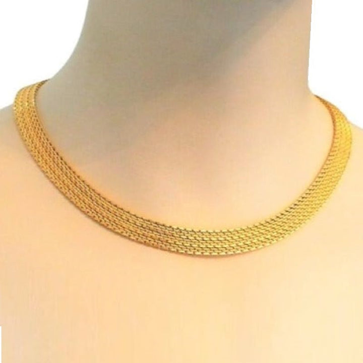 1940s Gold Tone Mesh Necklace