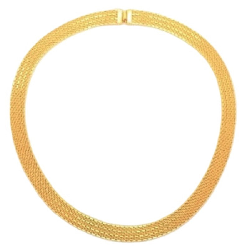 1940s Gold Tone Mesh Necklace