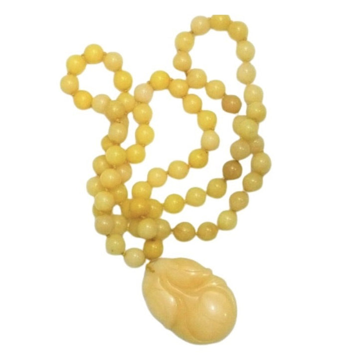 1970s Yellow Nephrite Jade Necklace