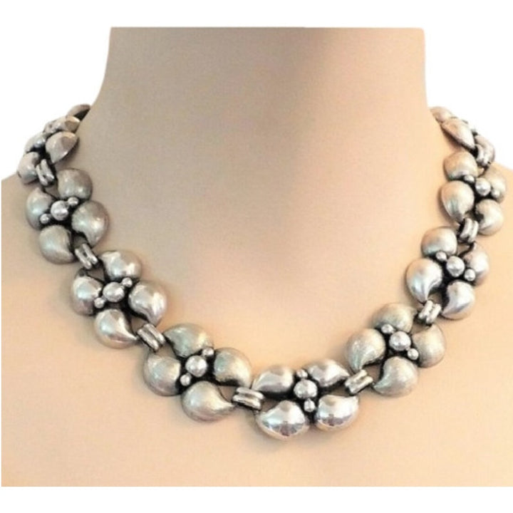 1950s Silver Modernist Necklace