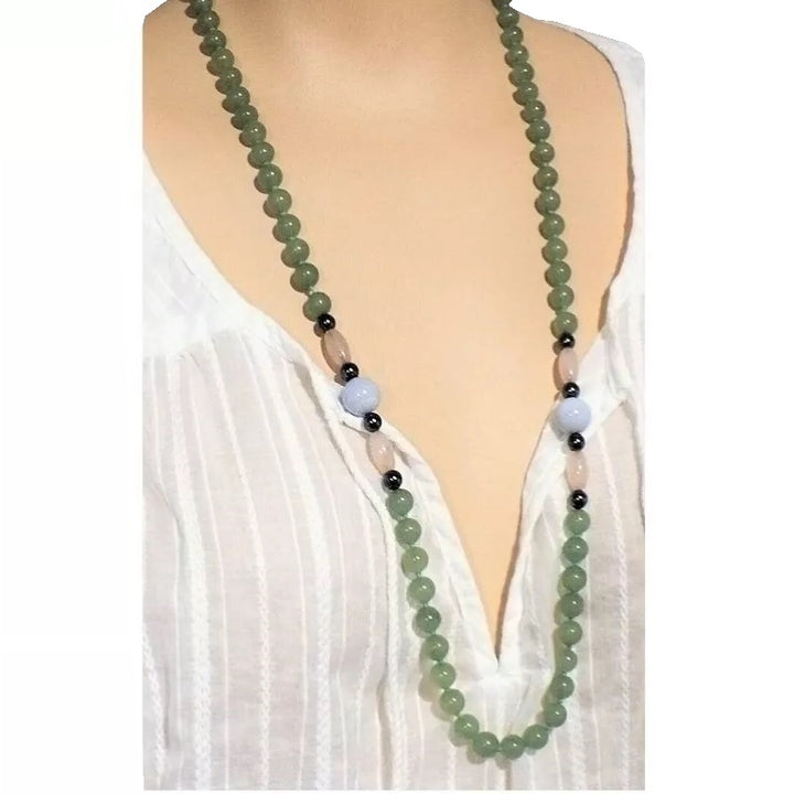 1970s Aventurine Multi Stone Necklace