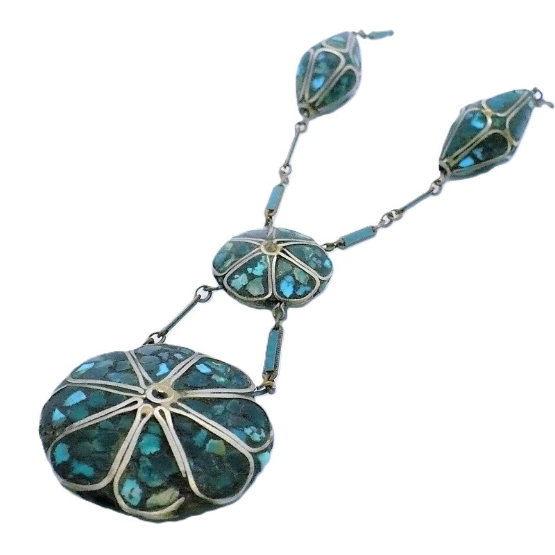 1910 Kashmiri Ferozi Lavallière Necklace