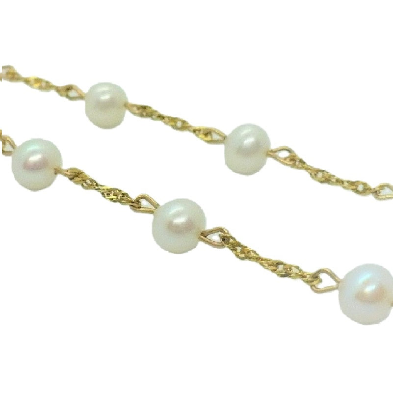 1980s 14k Gold Pearl Necklace