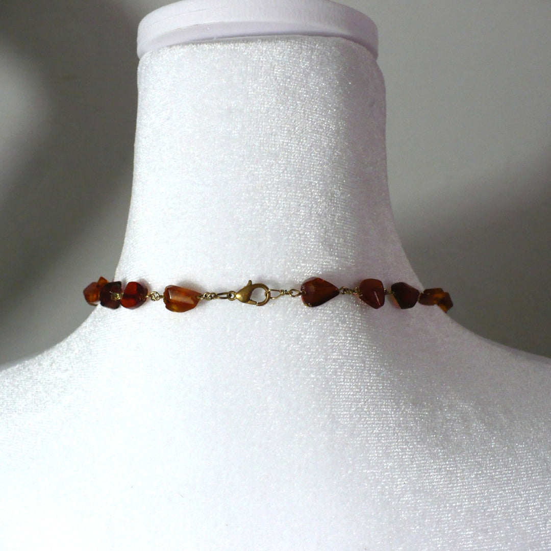 1910 Edwardian Lavallière Amber Necklace UV-Verified.