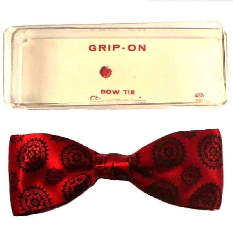 1950s Red Silk Batwing Bow Tie.