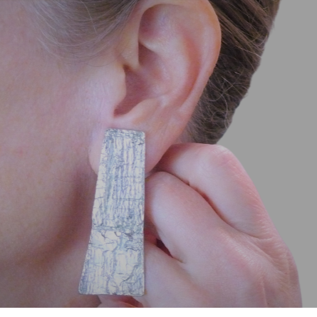 1960s Big Silver Brutalist Earrings