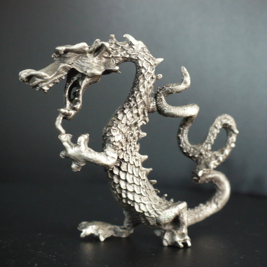 1980s Fierce Dragon Pewter Figurine