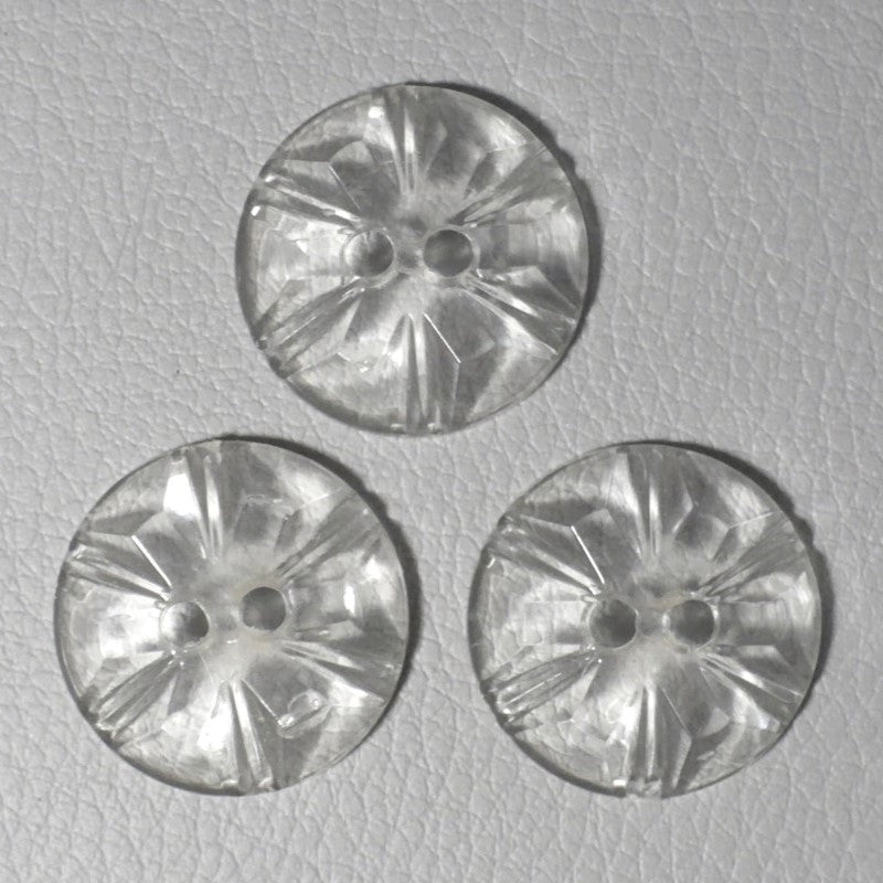 30L Lucite Crystal Two Hole Buttons