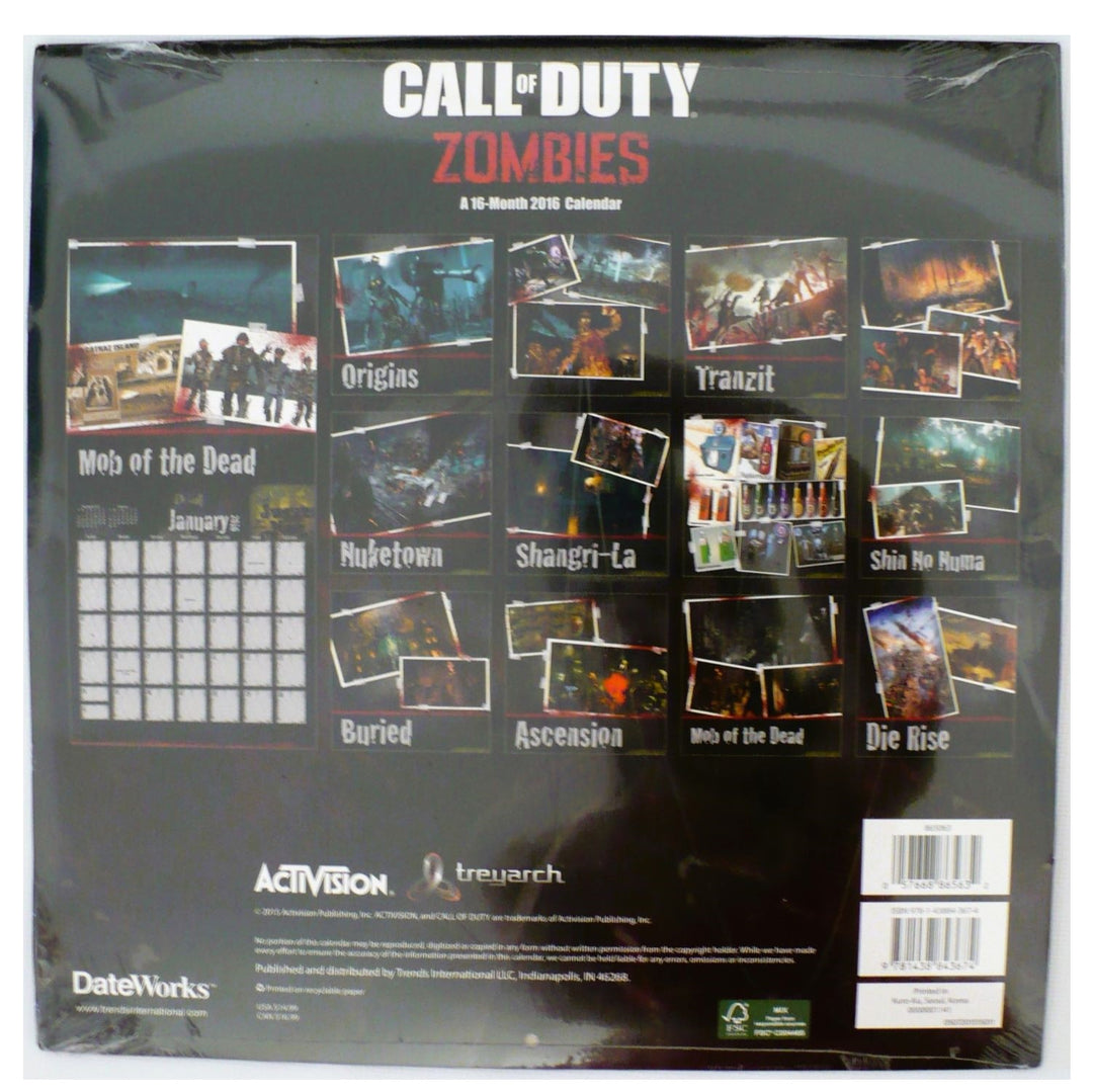 Call of Duty Zombies 16-Month Wall Calendar 2016