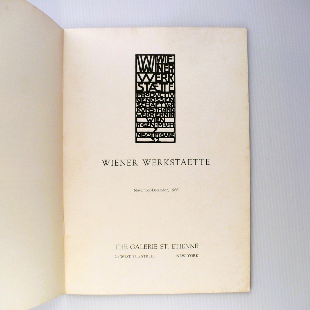 Wiener Werkstätte Nov-Dec 1966 Galerie St. Etienne New York (Vienna Workshops)