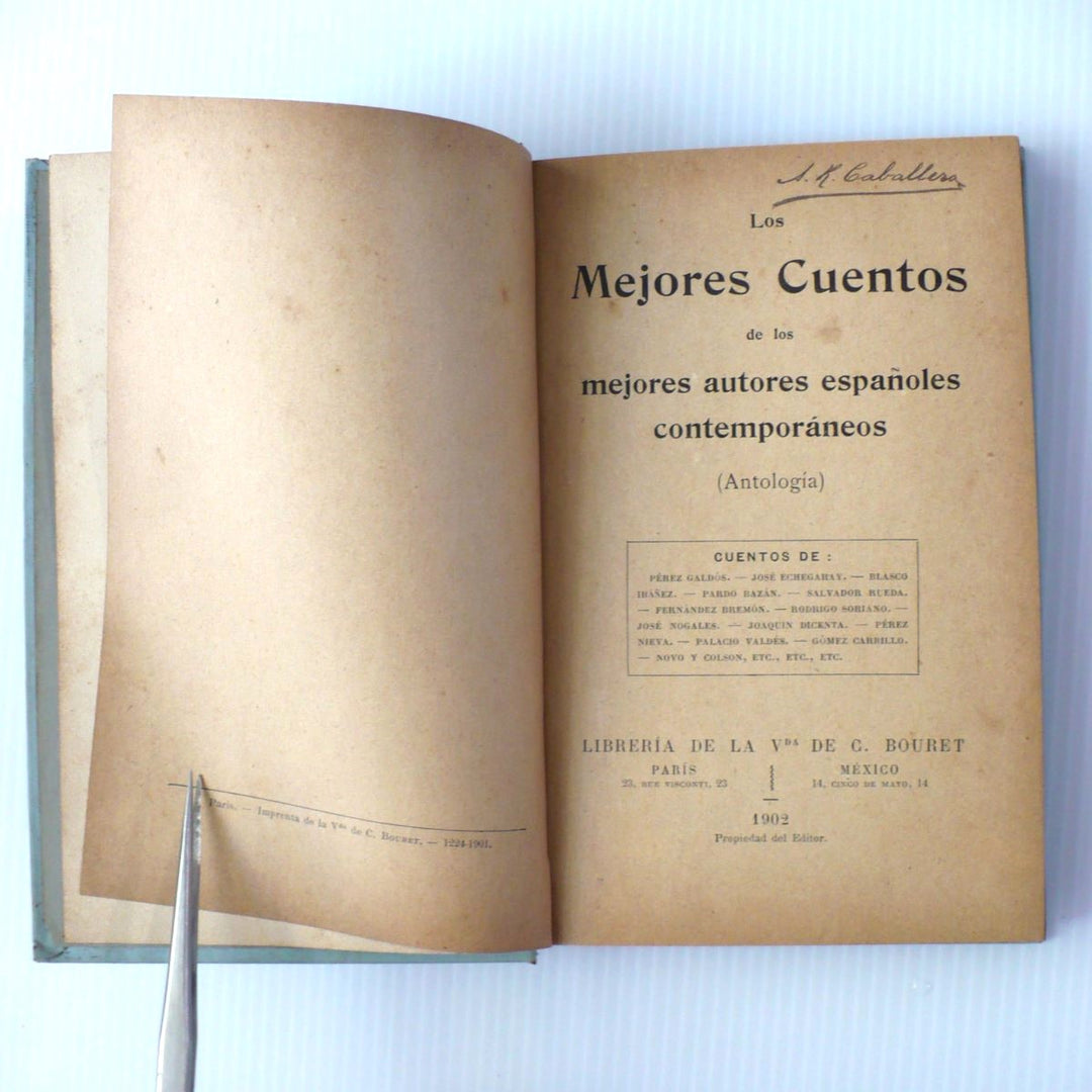 Mejores Cuentos de Autores Españoles 1902 First Edition