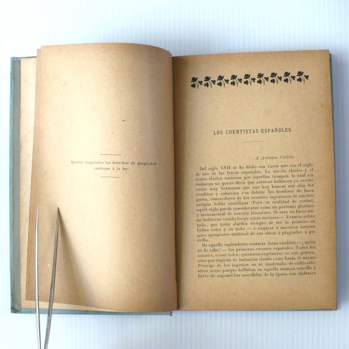 Mejores Cuentos de Autores Españoles 1902 First Edition