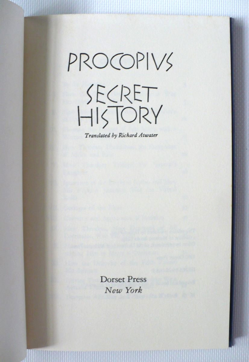 The Secret History of Procopius Translated by Richard Atwater 1992