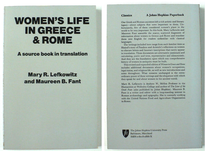 Women's Life In Greece & Rome by Lefkowitz & Fant 1990