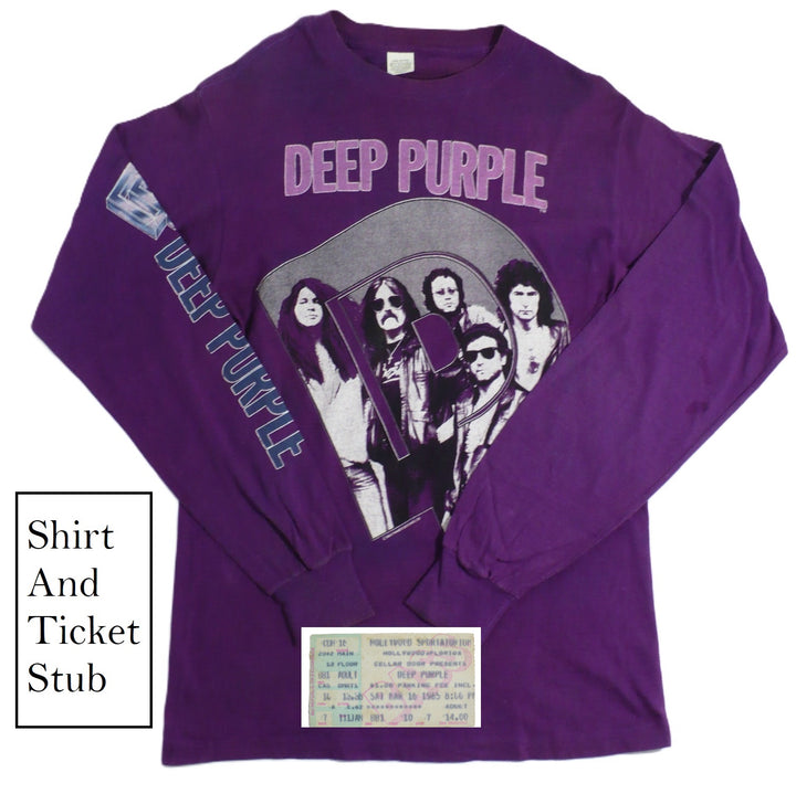 Deep Purple Perfect Strangers Tour Shirt & Ticket Combo 1985