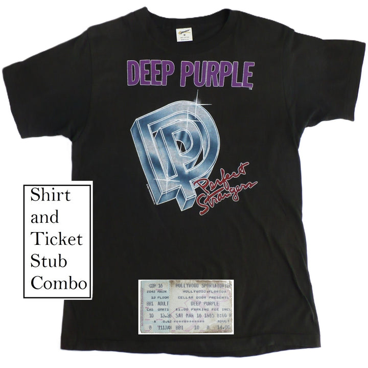 Deep Purple Perfect Strangers Tour T-Shirt & Ticket 1985