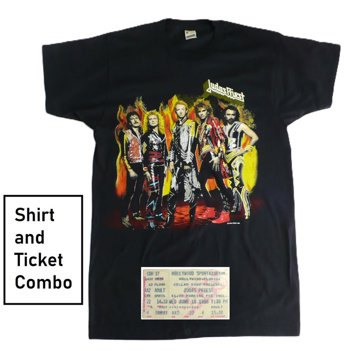 Judas Priest Fuel For Life Tour T-Shirt & Ticket 1986