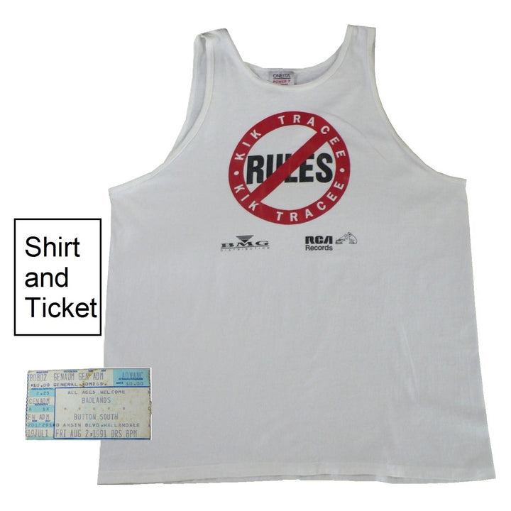 Kik Tracee No Rules White Tank Shirt & Badlands Ticket 1991