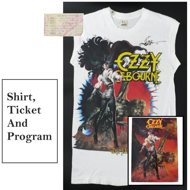 Ozzy Osbourne Ultimate Sin Tour Shirt Program & Ticket 1986