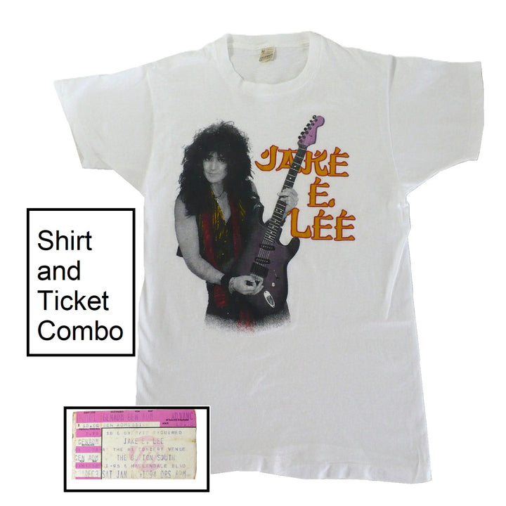 Jake E. Lee Shirt & Fine Pink Mist Tour Ticket Stub 1994