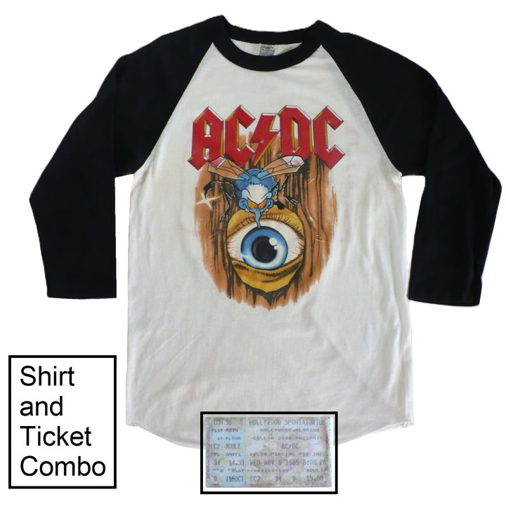 AC/DC Fly on The Wall Tour Shirt & Ticket 1985 (M)