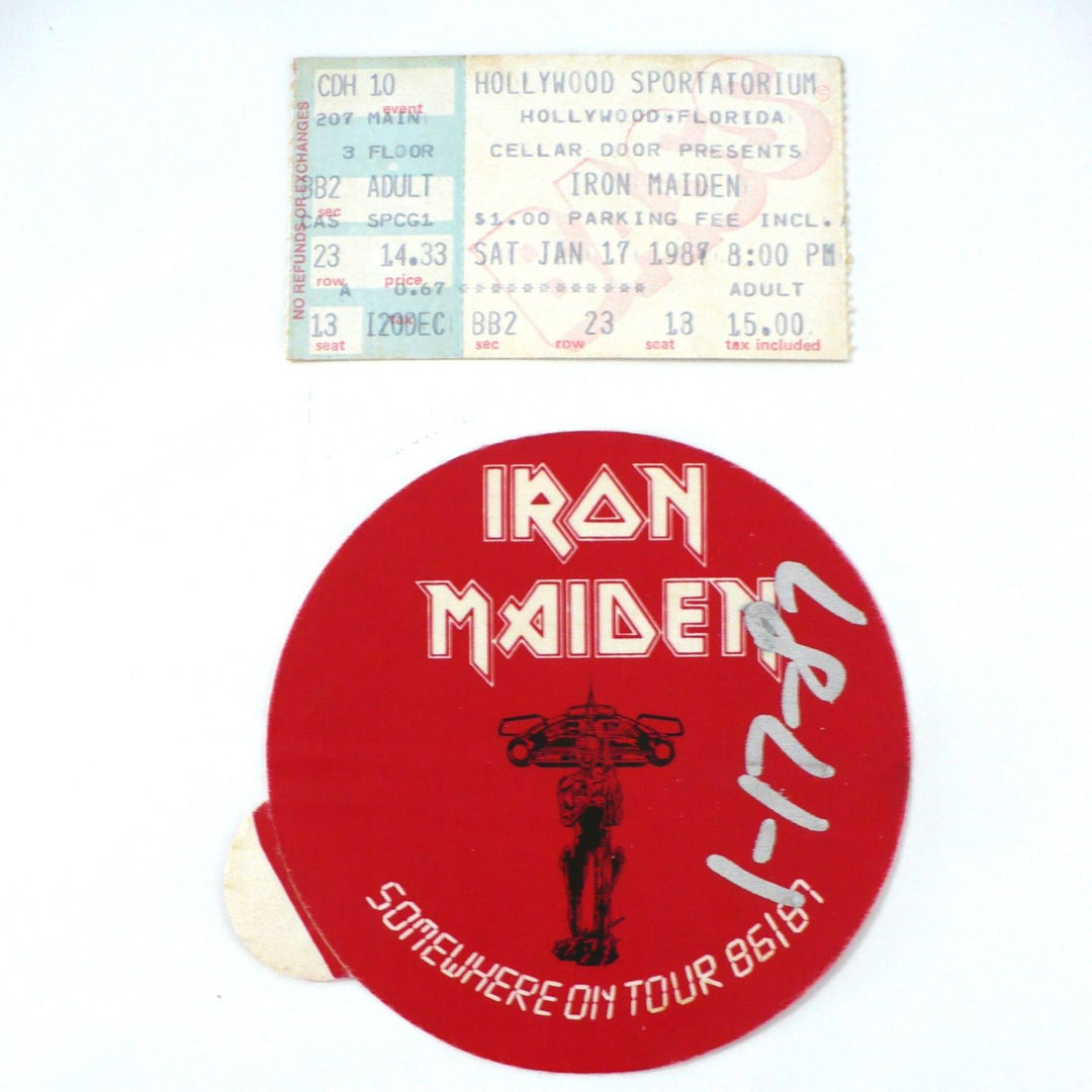 Iron Maiden Somewhere On Tour Program 1986/87 Ticket & Pass