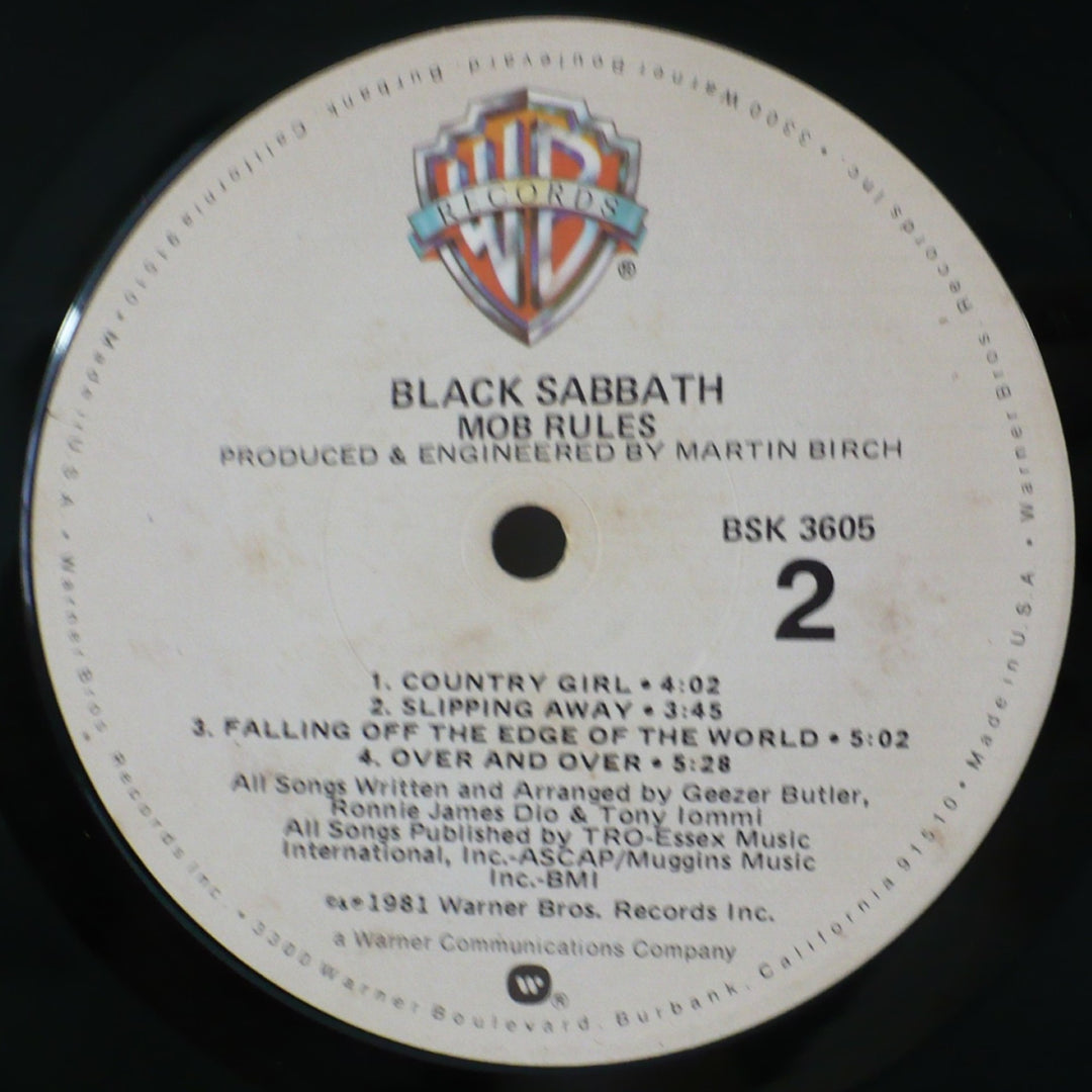 Black Sabbath Mob Rules 1981 Vintage Vinyl 12" Record.