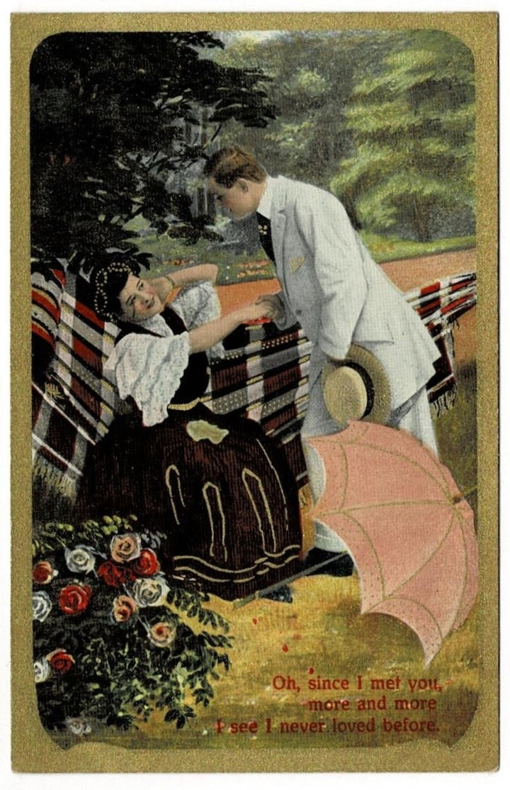 1909 Handsome Hammock Hero Postcard