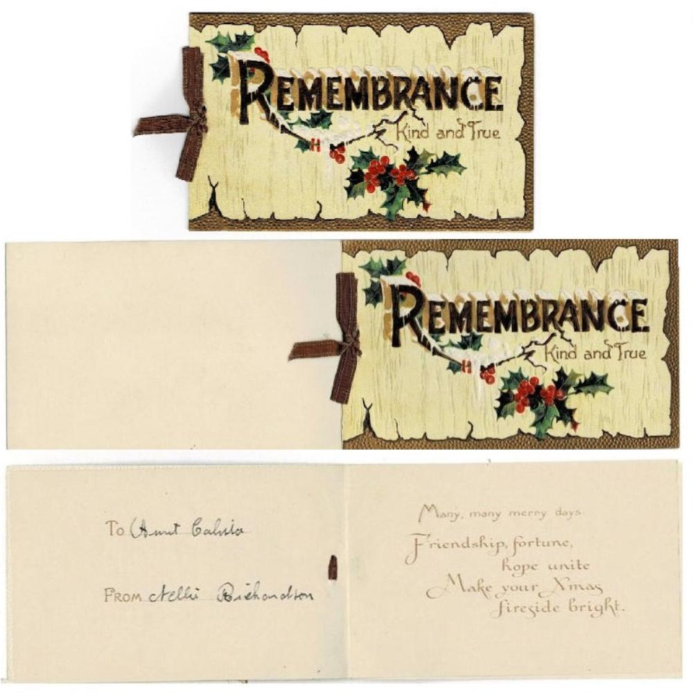 1912 Small Remembrance at Christmas Gift Card