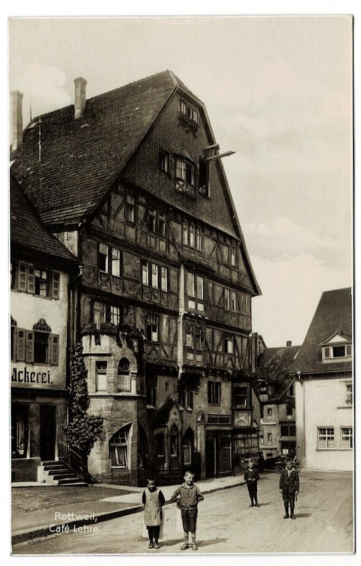1909 Cafe Lehre Rottweil Germany Postcard RPPC