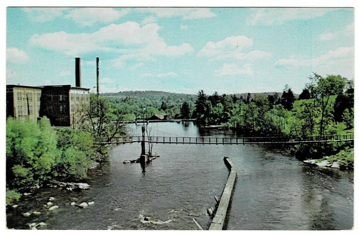1950 Swinging Bridge Bonnechere River Canada Postcard