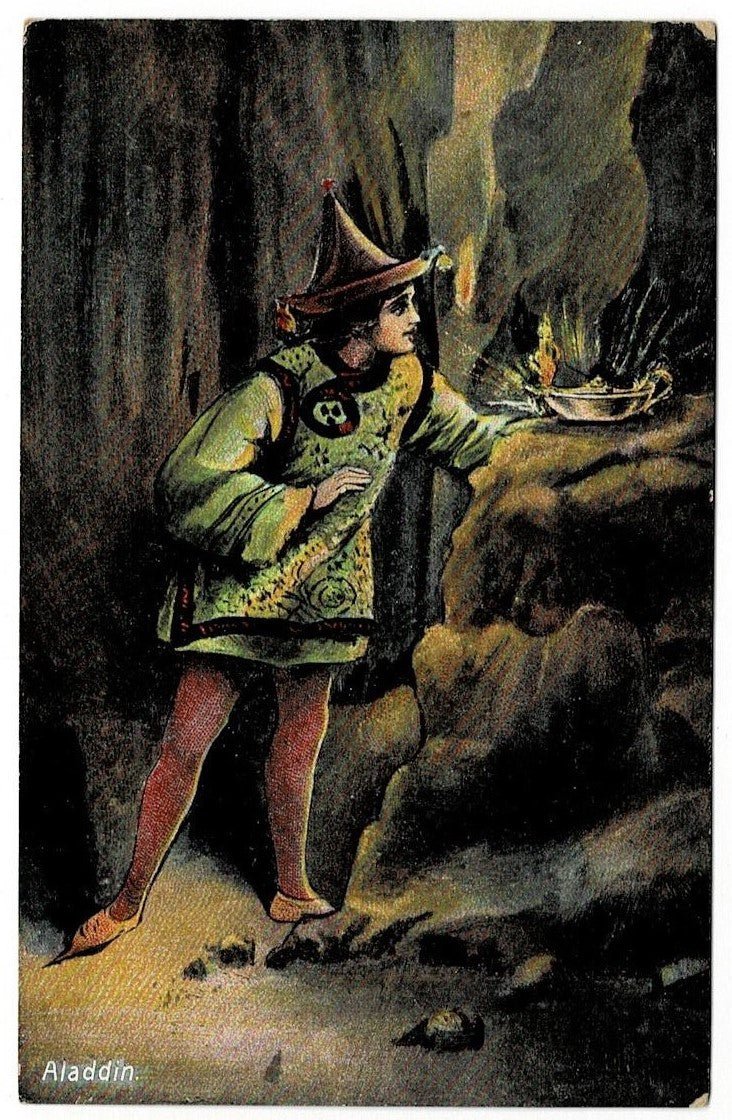 1910 Aladdin Lamp Arabian Nights Postcard