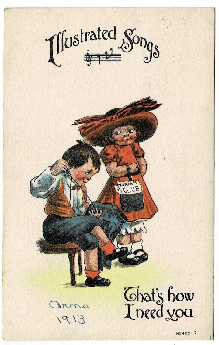 1914 Women's Club That's How I Need You Song Postcard
