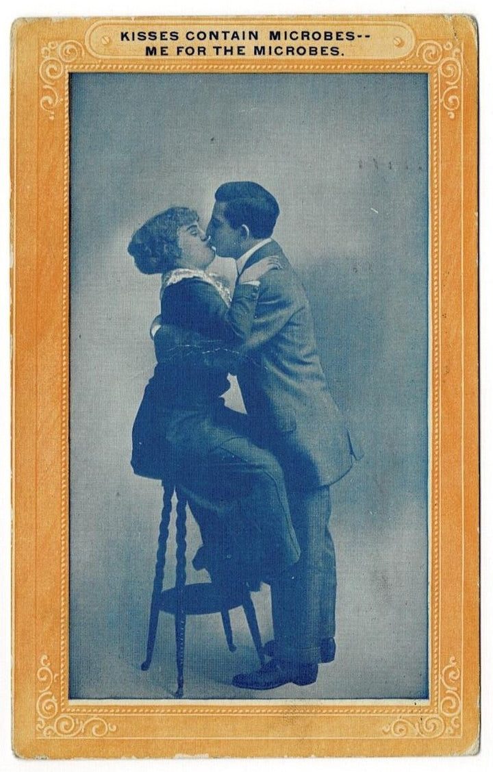 1912 Microbial Kiss Postcard