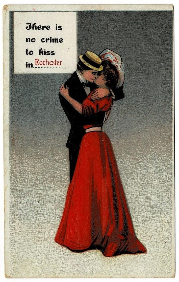 1910 Illegal To Kiss Rochester NY Postcard