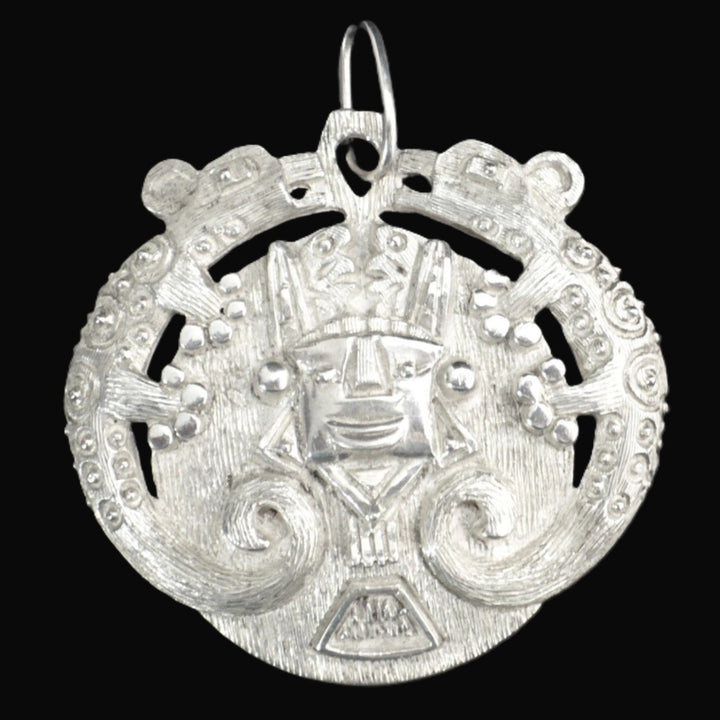 1960 Aztec Jaguar Warrior Pendant Tezcatlipoca