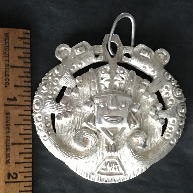 1960 Aztec Jaguar Warrior Pendant Tezcatlipoca