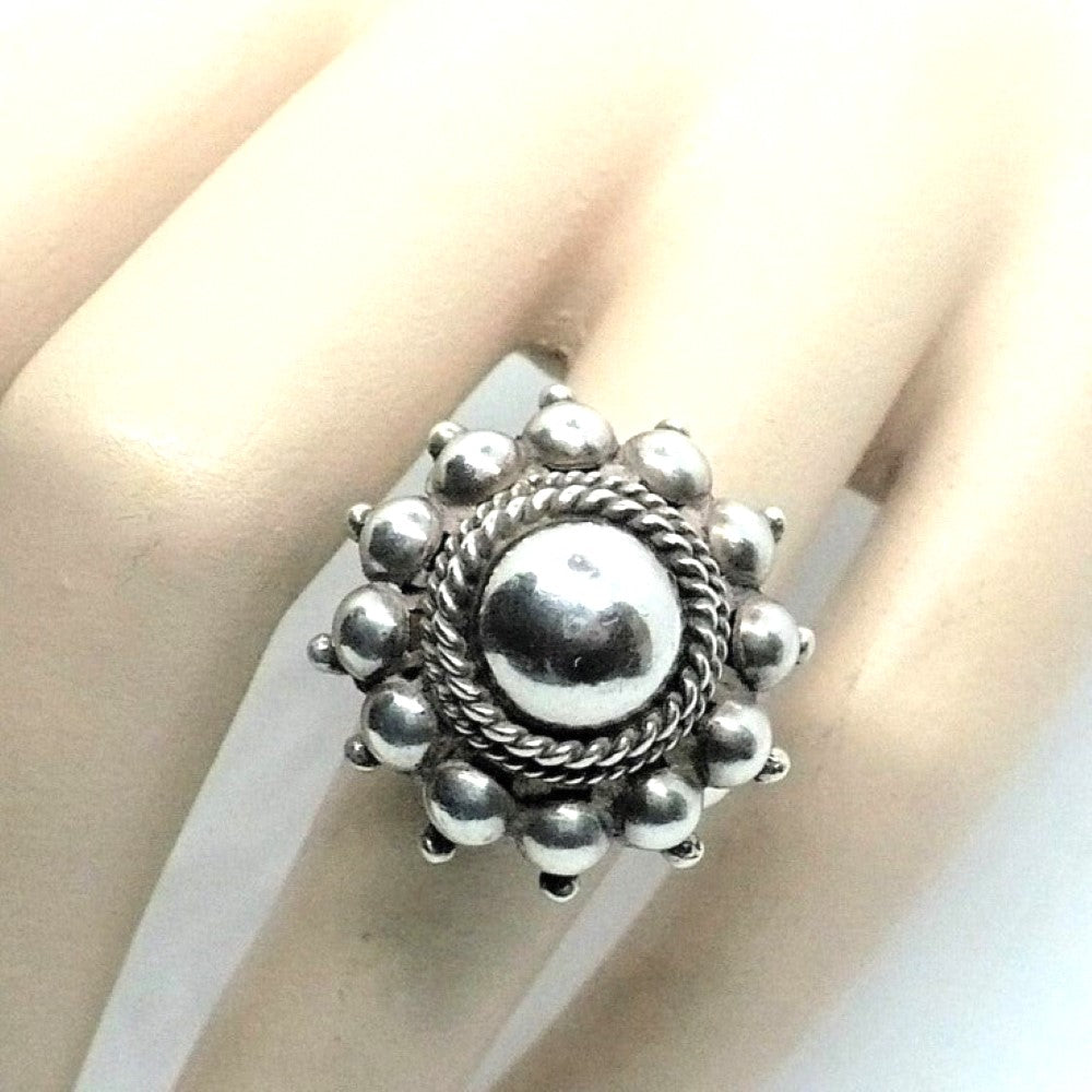 1960s Silver Etruscan Revival Ring 7