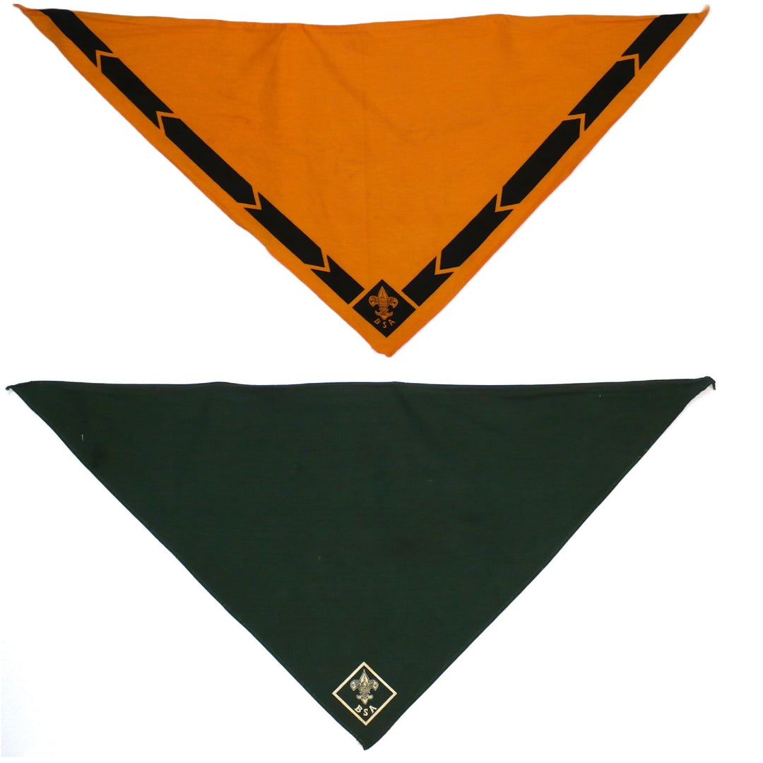 Two Vintage Triangular Ceremonial Boy Scout Neckerchiefs 40" .