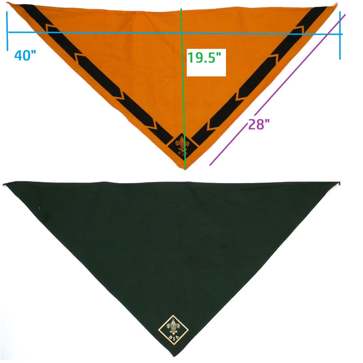 Two Vintage Triangular Ceremonial Boy Scout Neckerchiefs 40" .