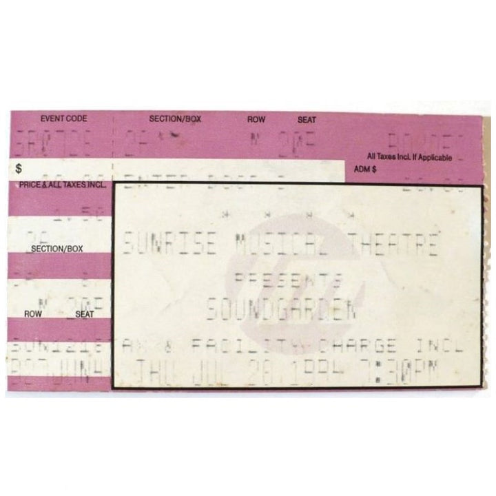 Soundgarden Superunknown Tour Ticket 1994