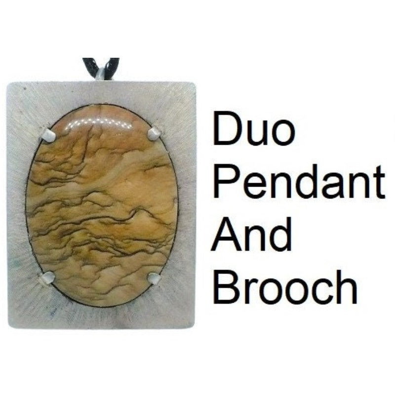 Transformable pendant and brooch.