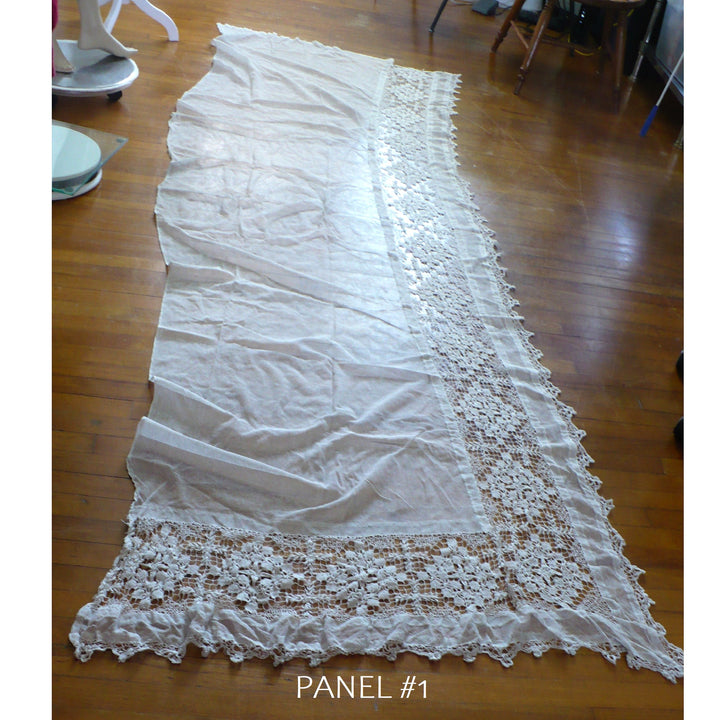 Victorian Filet Lace Curtains 120" x 40"