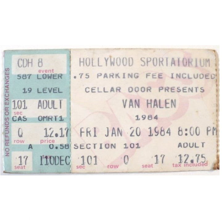 Van Halen The 1984 Tour Ticket 1984