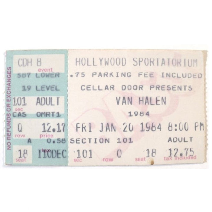 Van Halen The 1984 Tour Ticket 1984 c