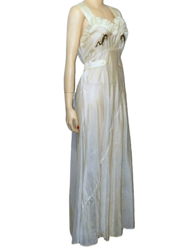 Vintage parachute silk nightgown dress.