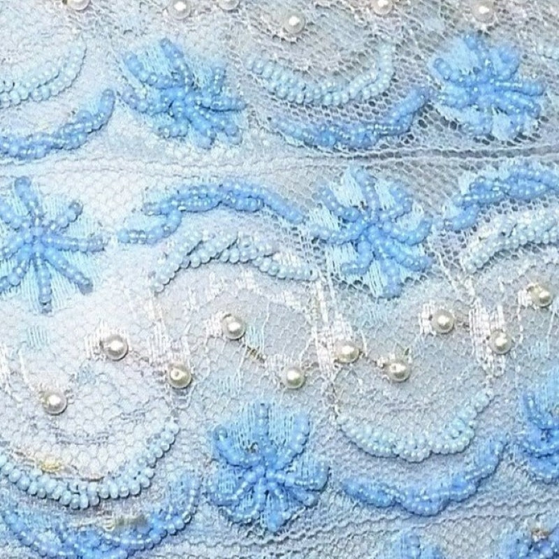 Beaded and lace close up of details.